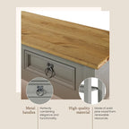 Furniture Dash Solid Wood Hall Table Console 47.9" W, 12.6" D, 28.8" H - Image 5
