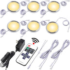 Liquor Cabinet Accent Lighting Kit, Round LED Puck Lights, 110 Volt Plug in by Lvyinyin