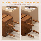 Nightstand with 3 Drawers Narrow Night Stand Solid Wood Bedside Table Mid - Image 6
