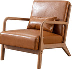 ANJ Mid Century Modern Accent Chair, PU Leather Reading Chair - Image 5