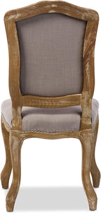 Baxton Studio Chateauneuf French Vintage Cottage Weathered Oak Linen - Image 7