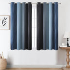 Black and Navy Blue Ombre Blackout Curtains - Image 2