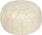 Thgonwid Unstuffed Moroccan Faux Leather Pouf Ottoman by Thgonwid