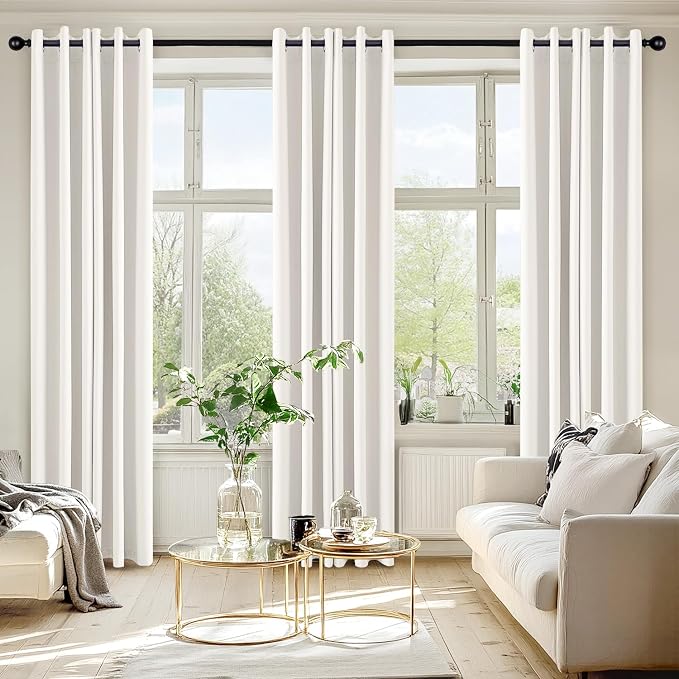 MIULEE Blackout Curtains for Bedroom 2 Panels 34 x 72 Inch Long Ivory | Thermal - Image 6