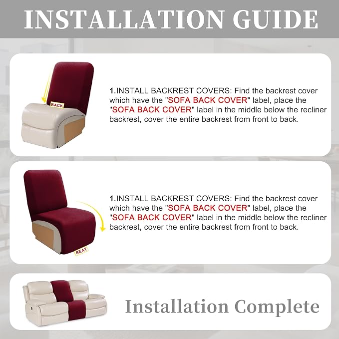 100% Waterproof Sectional Recliner Couch Covers - Image 7