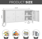 MIOCASA TV Stand 3 Door Metal Storage Locker Cabinet - Image 3