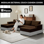 UNBBRRL 10 Pieces Stretch Sofa Cushion Covers - Image 6
