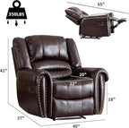 CANMOV Leather Recliner Chair, Classic and Traditional Manual Recliner Chair - Image 2