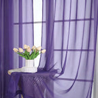 Purple Sheer Curtains 72 Inches Long 2 Panels Set, Light Filtering Sheer - Image 7