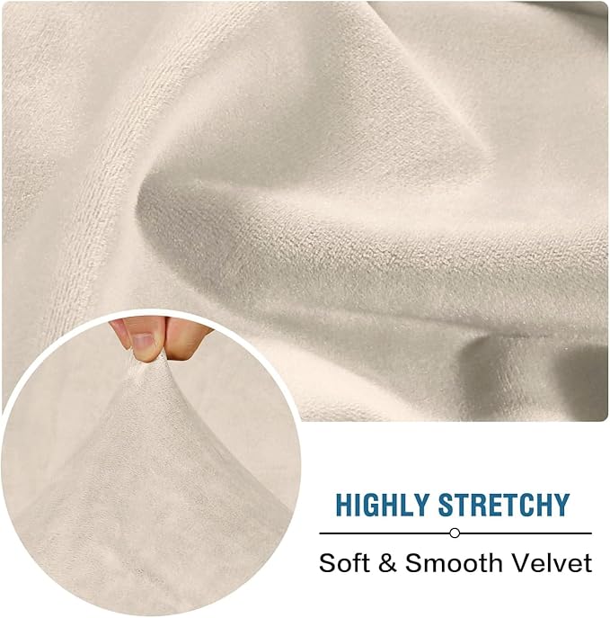 H.VERSAILTEX Velvet Stretch Individual Couch Cushion Cover Plush Cushion - Image 5
