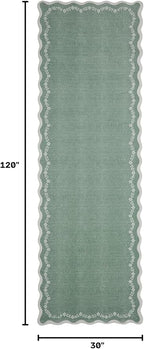 GarveeHome 2.5x10 Scalloped Washable Runner Rug Long Hallway Kitchen Rug | Soft - Image 2