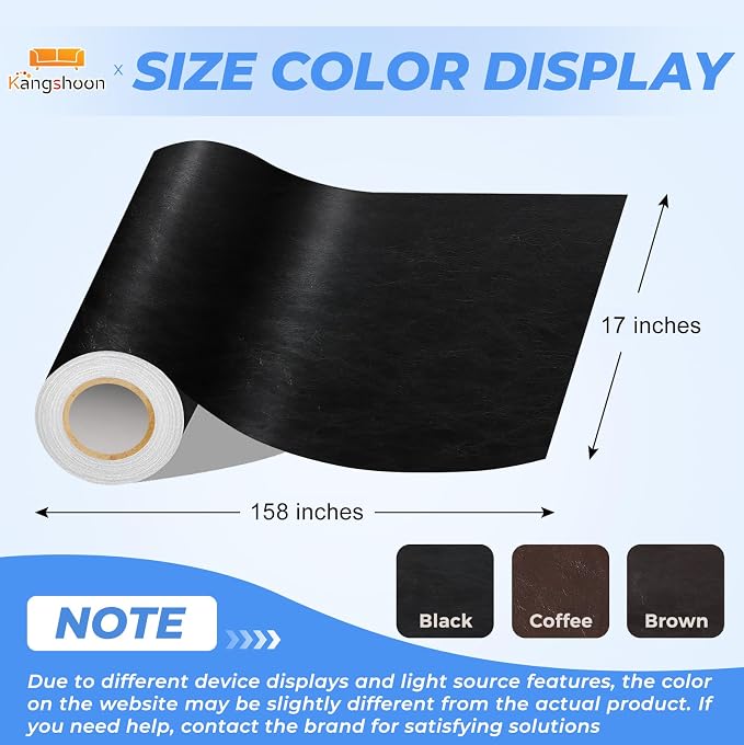 Leather Repair Patches, 17X158 Inch Self-Adhesive Leather Repair Tape, Stretch - Image 2