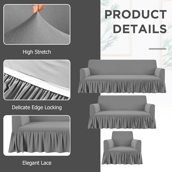 Fanfanwin 3 Pcs Sofa Slipcover Set - Image 3