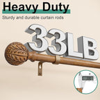 QDWIS 2 Pack Boho Wood Curtain Rods - Image 4