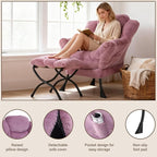 Welnow Lazy Chair with Ottoman, Modern Accent Chair with Armrests and a Side - Image 4