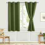 Blackout Curtains for Bedroom, Olive Green, 42 x 54 Inch, 2 Panel | Thermal - Image 8