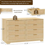 HOPUBUY Living Room Table Sets of 1, Boho Drawer and Large Drawer Nightstand - Image 2