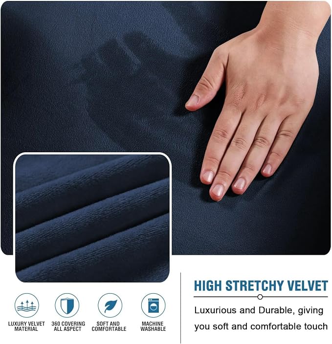 H.VERSAILTEX Real Velvet Futon Cover Armless Sofa Covers Sofa Bed Covers - Image 3