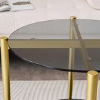 LumFurn Round Glass End Table, Mid-Century Modern Design Sofa Table - Image 6