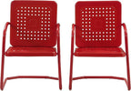 Crosley Furniture Bates 2-Piece Outdoor Chair Set, Retro Metal Patio Chairs - Image 4