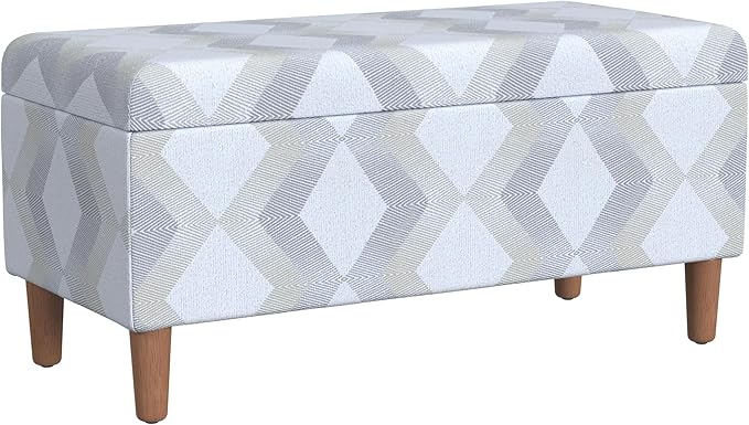 HomePop Malmo Decorative Storage Bench -Natural Woven Geo by HomePop