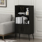 Furinno Claude Mid Century Style Accent Wooden Leg Bookcase Cabinet - Image 2