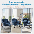 Lazy Chair with Ottoman, Reading Chair with a Pillow, Leisure Sofa Armchair - Image 9