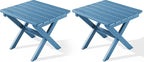 SERWALL Folding Outdoor Side Table Set of 2, Portable Adirondack Side Table by SERWALL