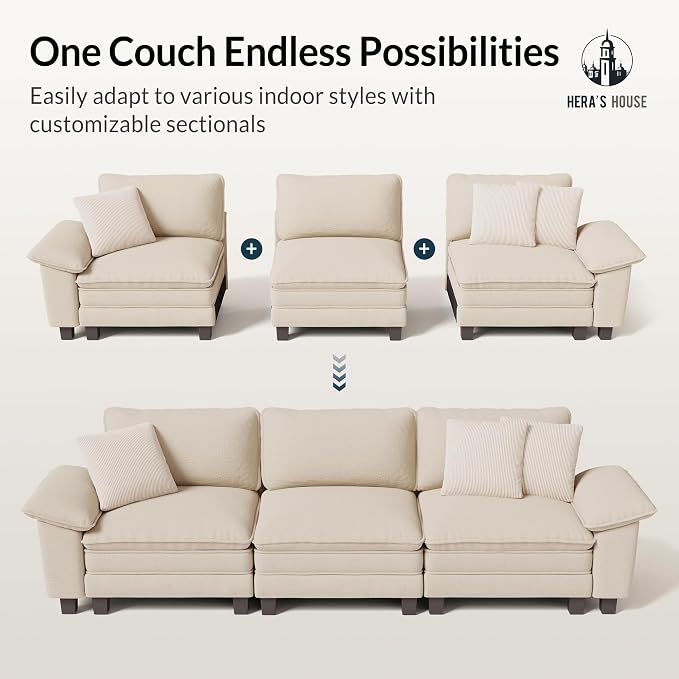 HERA'S HOUSE 158" Modular Sectional Sofa, Oversized U Shaped Couches - Image 7