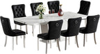 Henf 9 Pieces Faux Marble Dining Table Set - Image 8