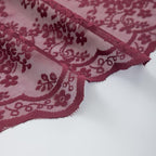 YJ YANJUN Vintage Lace Curtains 84 Inches Long- Elegant Floral Maroon Sheer - Image 7