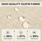 Sundale Outdoor Olefin Quilted Lounge Cushion Set of 4, Patio Foldable Chaise - Image 2