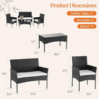 Sweetcrispy 4-Piece Patio Furniture Set, Weather-Resistant PE Rattan Outdoor - Image 3