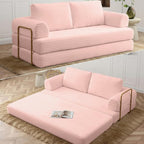 HANXIN 80 Inch Convertible Sleeper Sofa Bed, High Back Plush Corduroy Folding by HANXIN