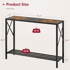 Tajsoon Console Table 41.8”, 2-Tier Industrial Entryway Table, Narrow Entrance - Image 3