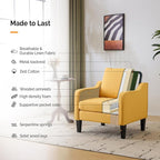 VINGLI Accent Chairs Set of 2 Living Room Chairs Yellow Reading Chair - Image 5