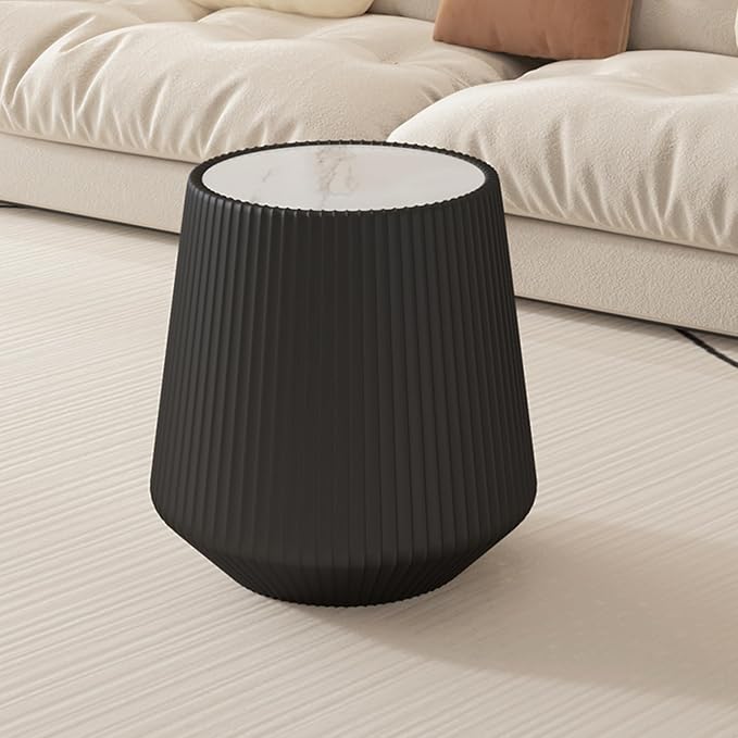 19.68" Round Marble End Table, Modern Cup Shaped Side Table - Image 4