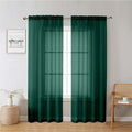 Hunter Green Sheer Curtains 78 Inches Long 2 Panels, Airy Voile Solid Curtains by Lecloud