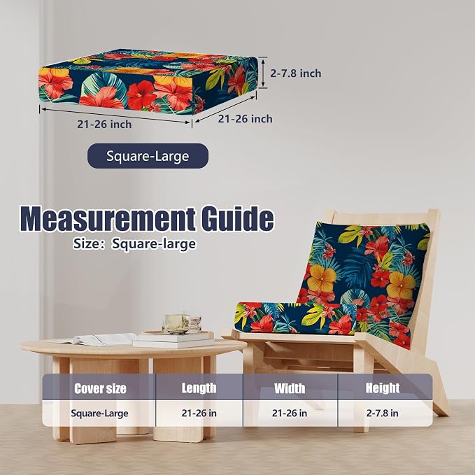 8Pcs Outdoor Cushion Covers, Stretch Patio Furniture Couch Chair Slipcovers | - Image 2