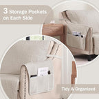 Beige Loveseat Covers for 2 Cushion Couch, Water-Repellent Quilted Covers for - Image 4