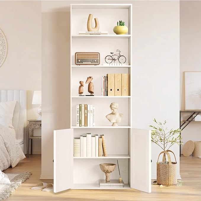 Bookshelf, 6-Tier Floor Bookcase - Image 4