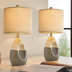OYEARS 19” Boho Table Lamps Bedroom Living Room Set 2, Suitable - Image 3