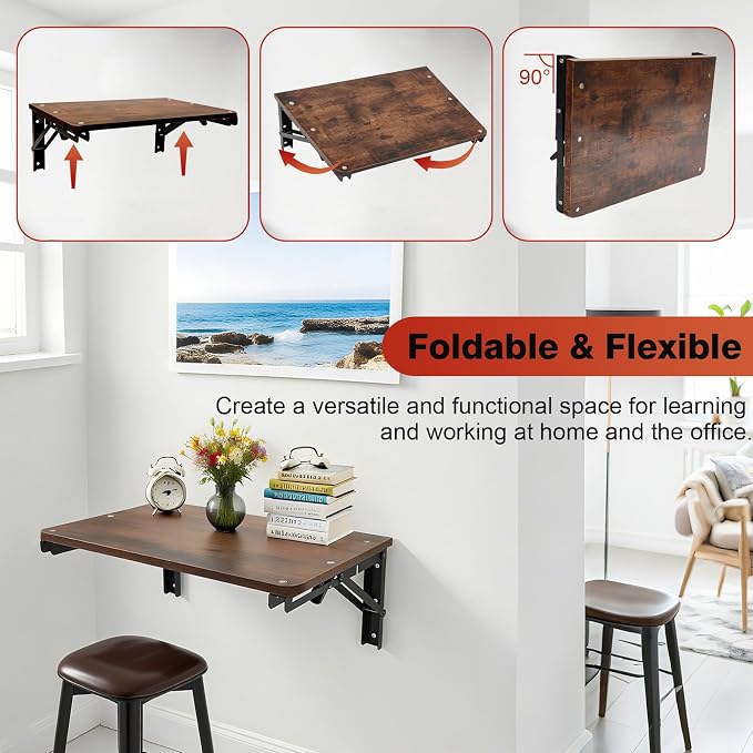 Wooden Folding Shelf Wall Mounted - Image 5