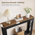 YATINEY Farmhouse Console Table, 39.4'' Small Narrow Entryway Table, Wood Couch - Image 6