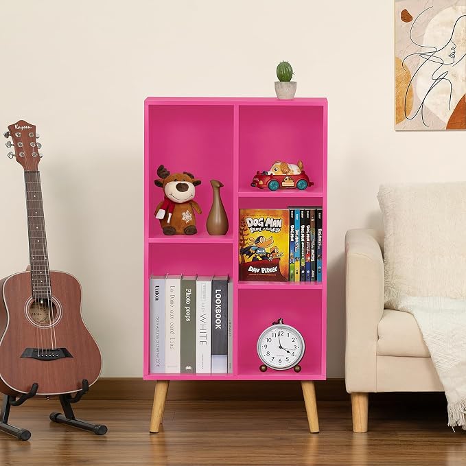 LEYAOYAO 5 Cube Bookshelf, 3-Tier Bookcase - Image 4