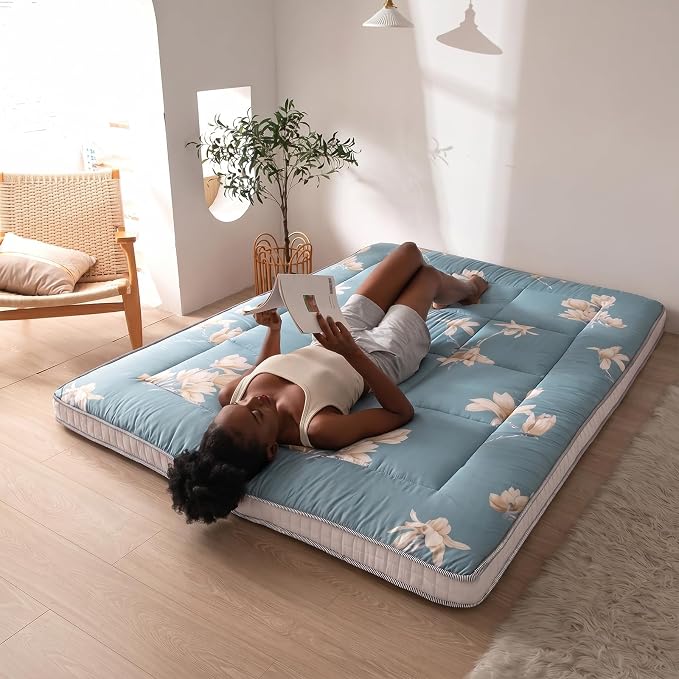 MAXYOYO Floral Printed Futon Mattress, Padded Japanese Floor Mattress Quilted - Image 2