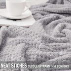 Exclusivo Mezcla Soft Waffle Fleece Bed Blanket King Size, Light Gray | - Image 5