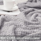 Exclusivo Mezcla Soft Waffle Fleece Bed Blanket Twin XL Size, Light Gray | - Image 5