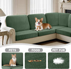 Arfntevss Velvet Sectional Couch Covers L Shape Couch Cushion Cover Slipcovers - Image 6
