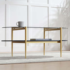 LumFurn Oval Glass Coffee Table, Mid-Century Modern Design, L41 x W21 x H17 inch - Image 4